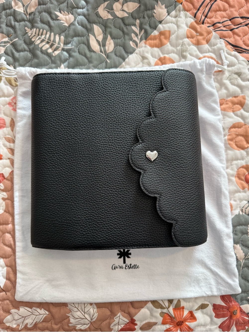Aura Estelle Black Scalloped Home Office Planner